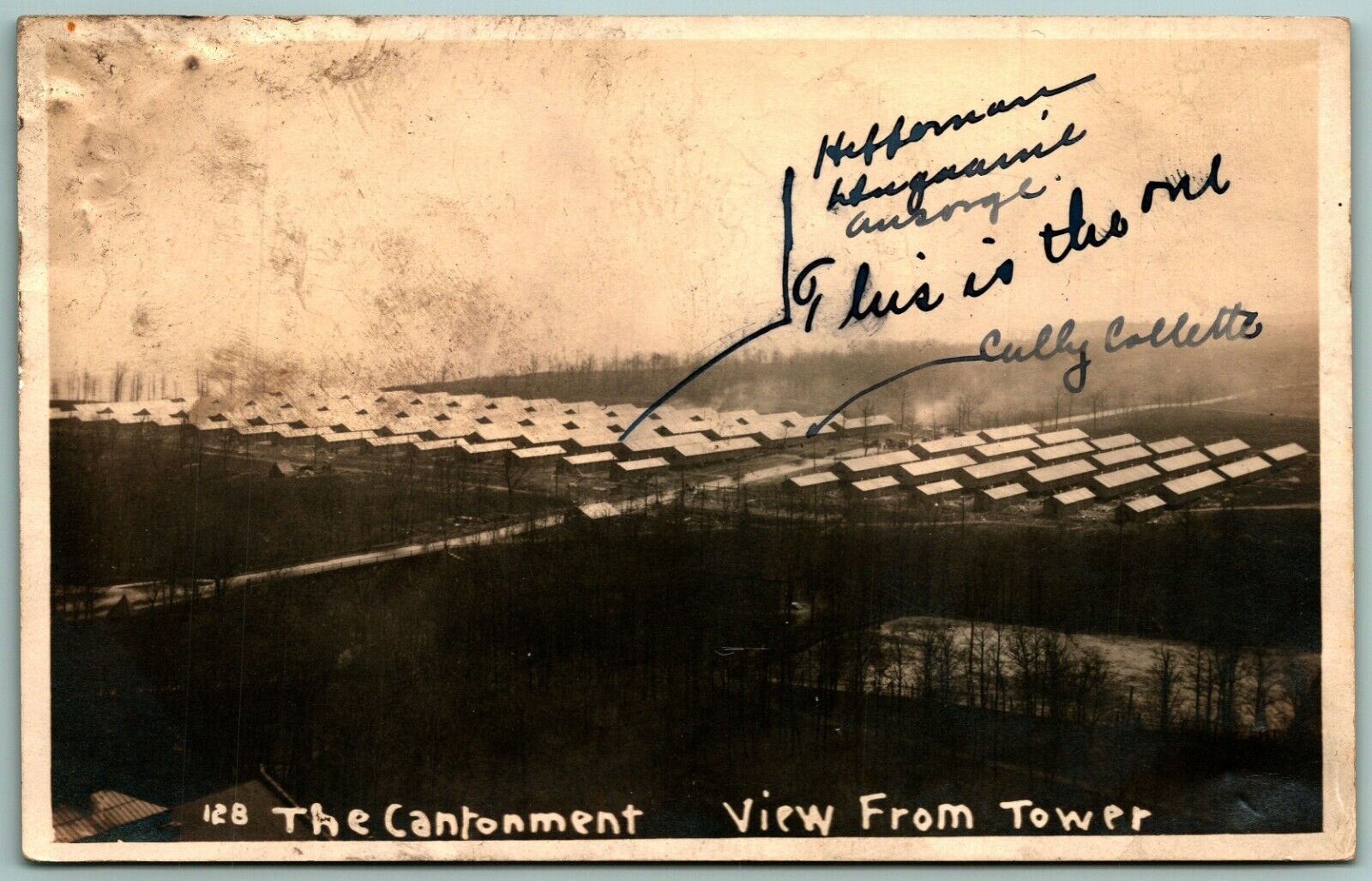 RPPC The Cantonment From Tower Fort Sheridan Wyoming WY 1910s Postcard J6