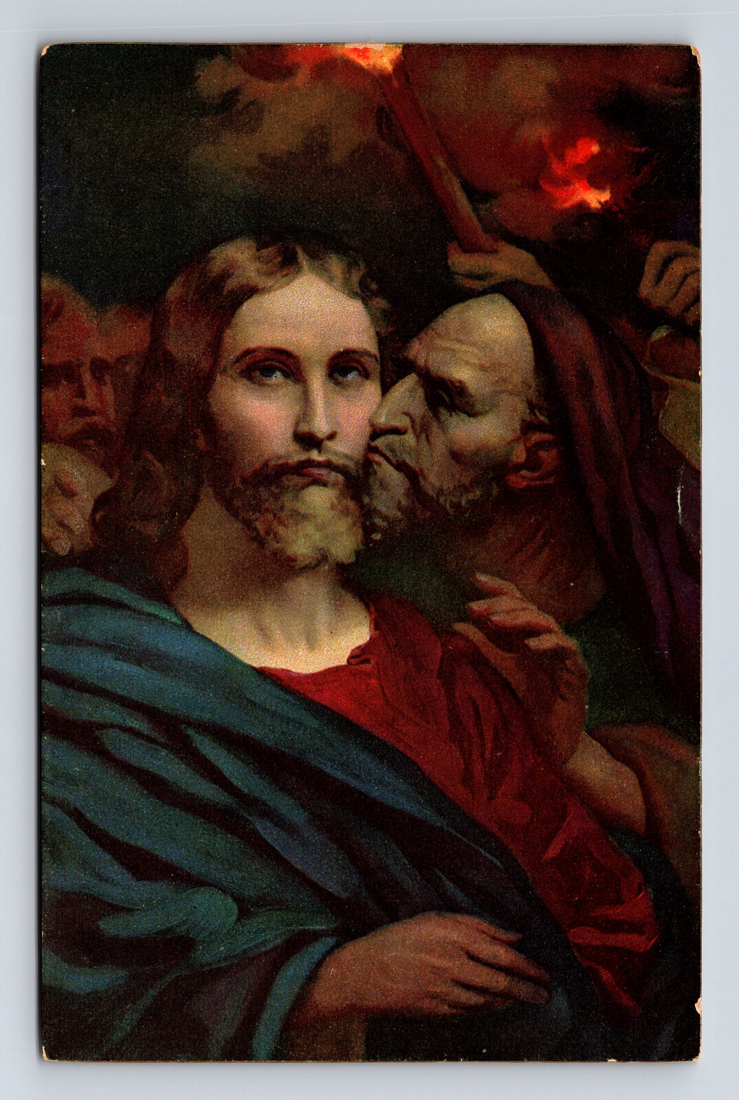 STENGEL Artist Ary Scheffer Kiss of Judas Le Baiser de Judas Postcard