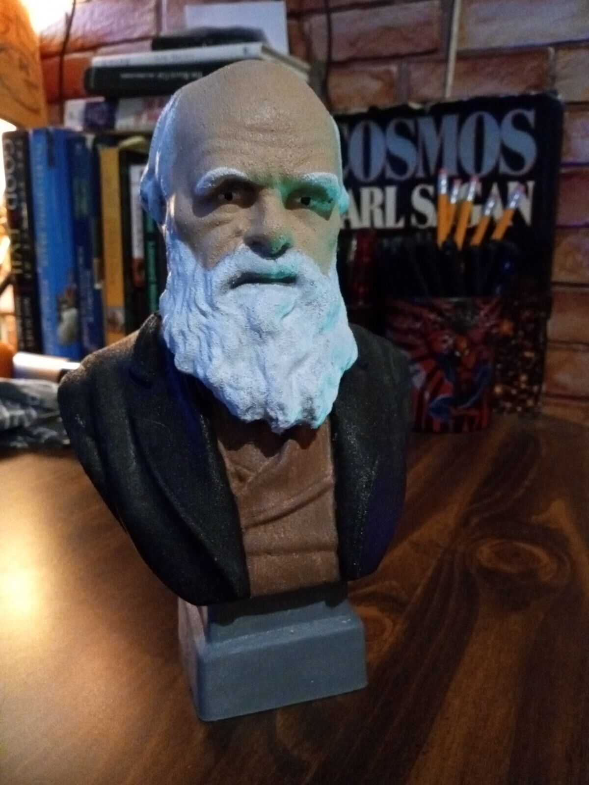 Charles Darwin Bust - Plastic, 7.5 inches
