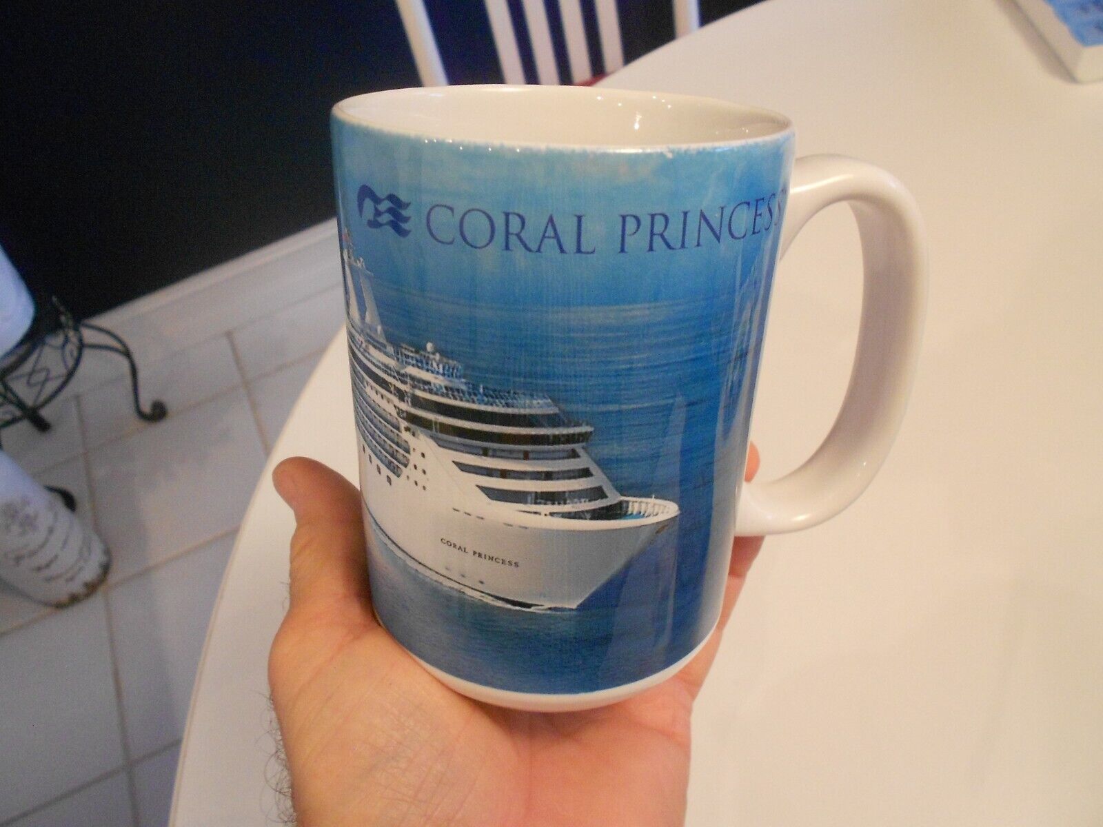 coral princess cruise line mug 4 1/2  tall 