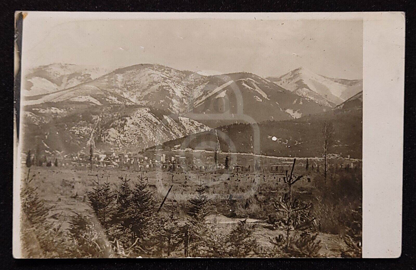 Early RPPC of Birdseye Town View of Kellog, Idaho. C 1910\'s Mining Town.