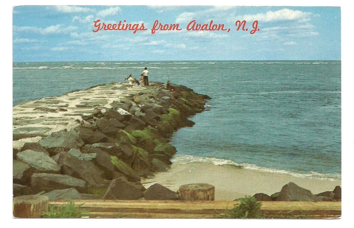 Avalon NJ Postcard Jetty Beach