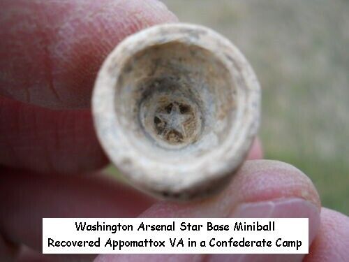 1 Old Rare Vintage Antique Civil War Relic Washington Arsenal Star Base Bullet