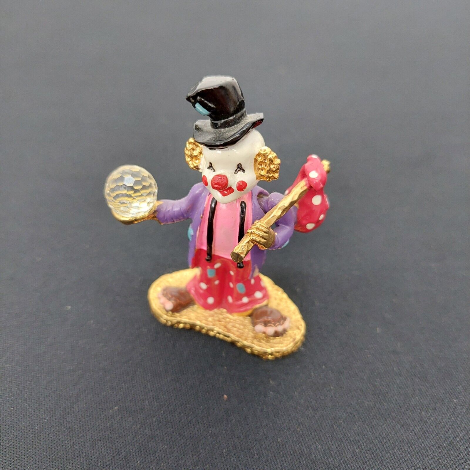 Swarovski Crystal Spoontiques Pewter Circus Hobo Clown Figurine 