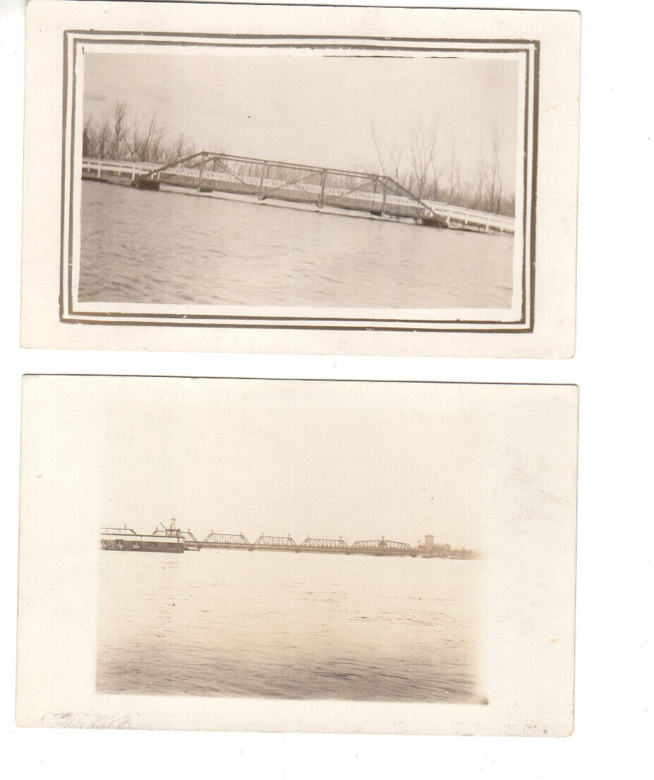 RPPC Postcards (Lot of 2):  Bridges across water spans