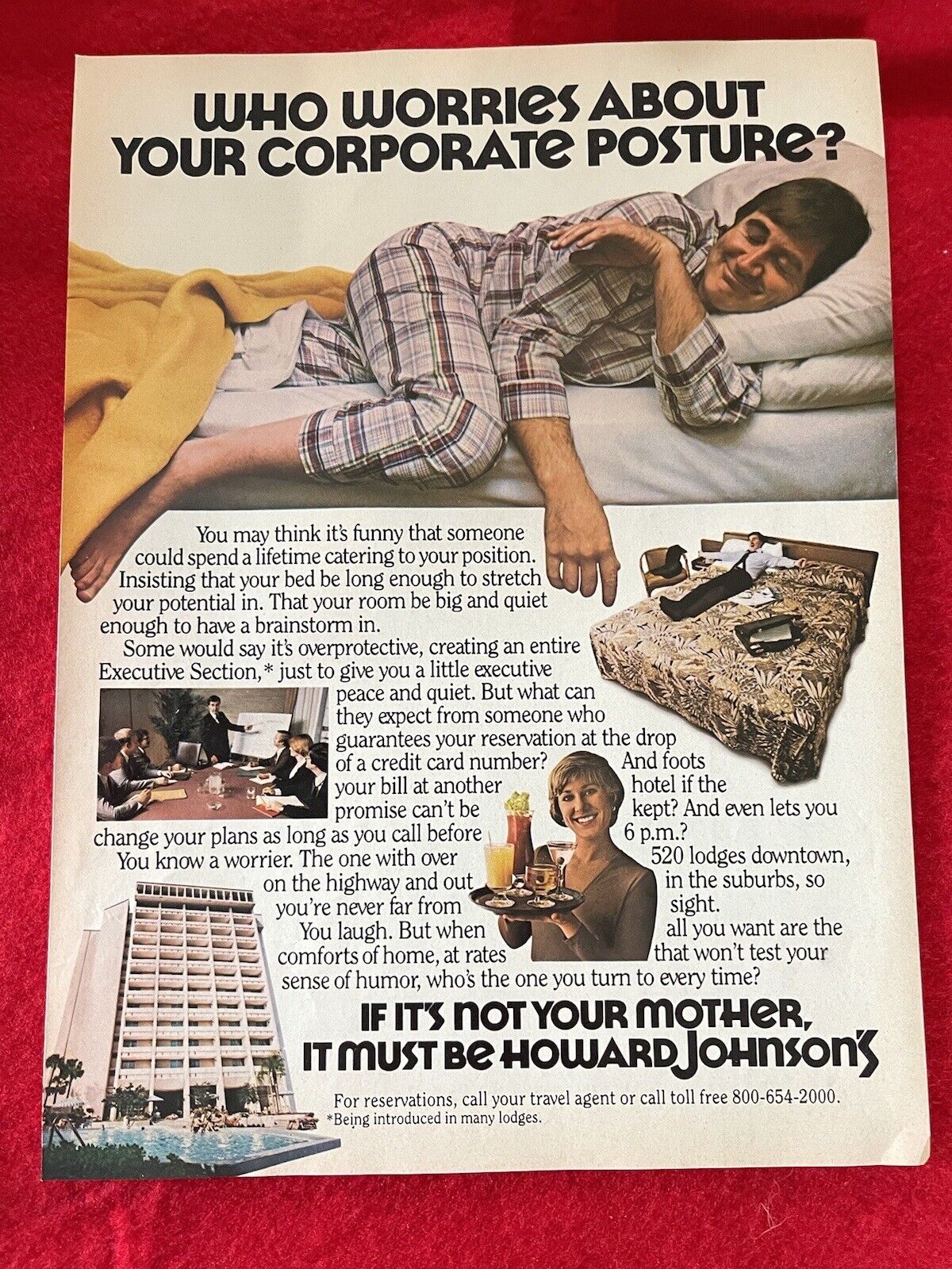 Vintage 1982 Howard Johnson’s Print Ad Hotel Motel