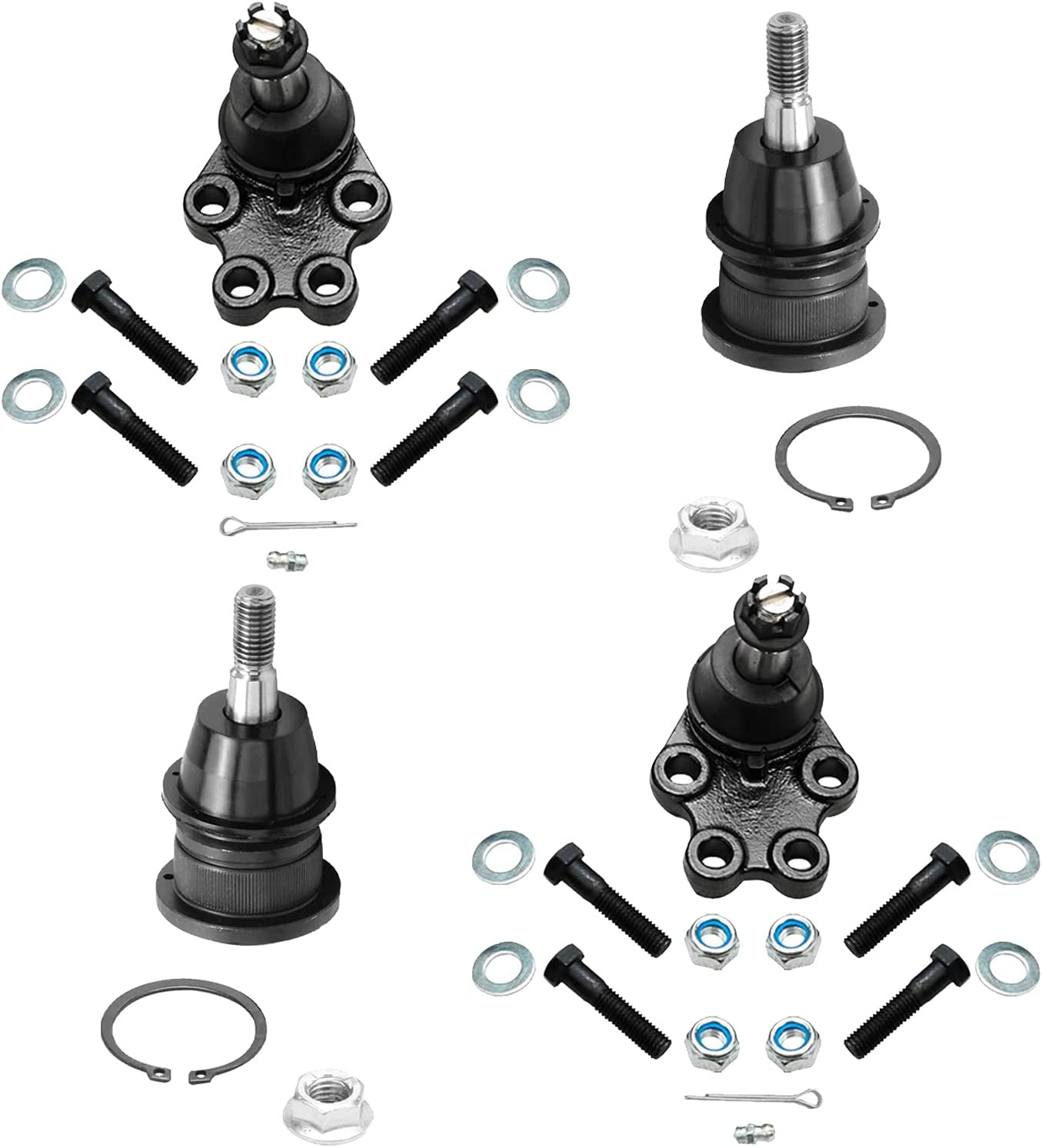 - 2WD Front Upper and Lower Ball Joints for 1999-2006 Chevy GMC Silverado Sierra