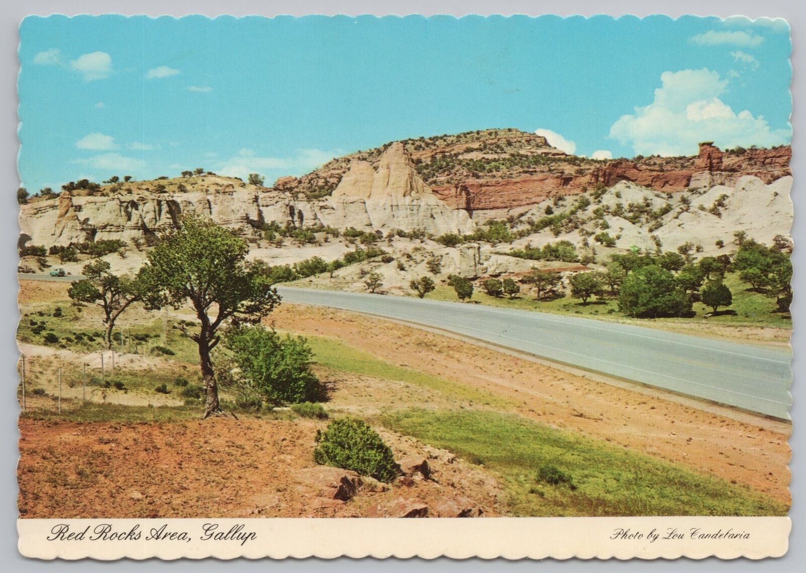 State View~Highway Scene @ Red Rocks Area Gallup NM~Continental Postcard