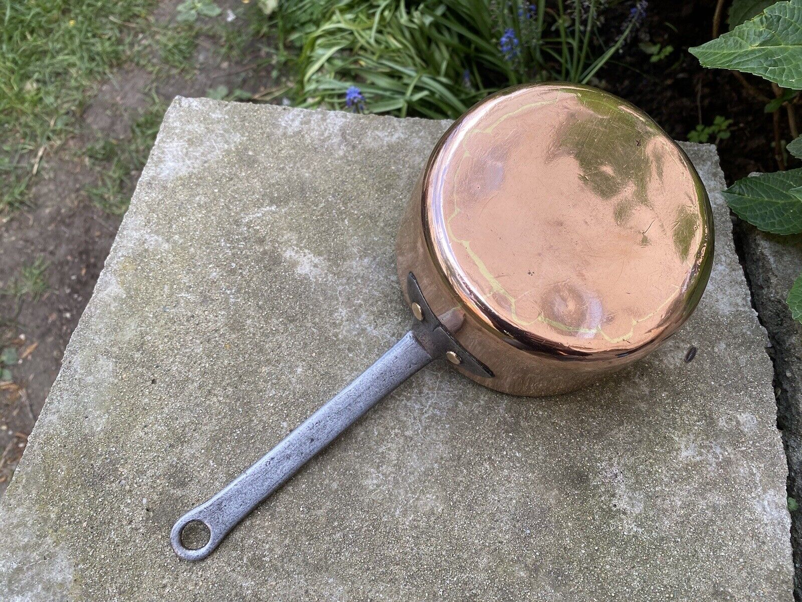 Antique Small Crimped Copper Pot