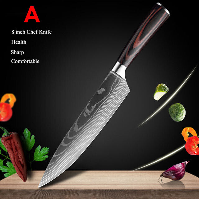 Japanese Kitchen Knife Set Damascus Chef Knives Stainless Steel Cleaver Sharp US
