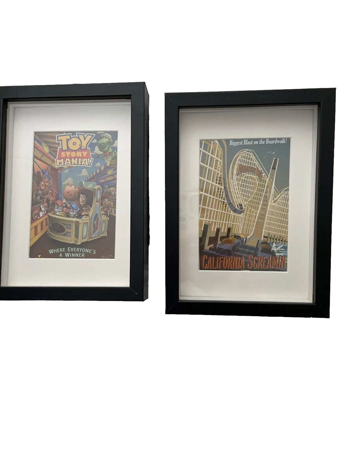 Disney Matted Prints With Frame, Toy Story and California Screaming 8” x 6”