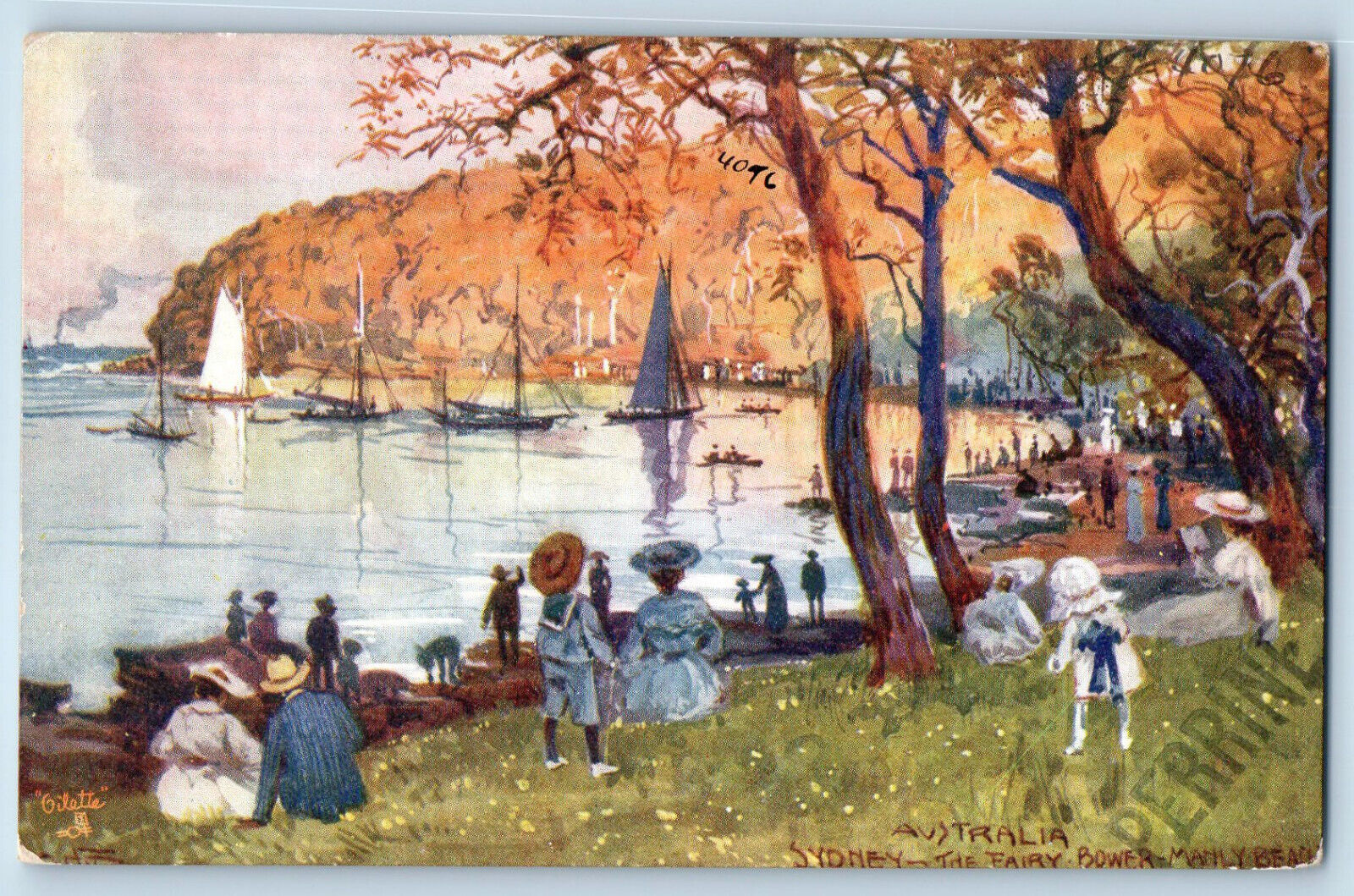 Sydney NSW Australia Postcard Fairy Bower Manly Resort 1908 Oilette Tuck Art