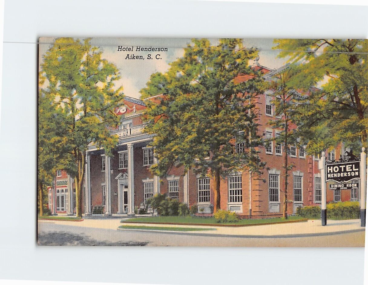 Postcard Hotel Henderson Aiken South Carolina USA