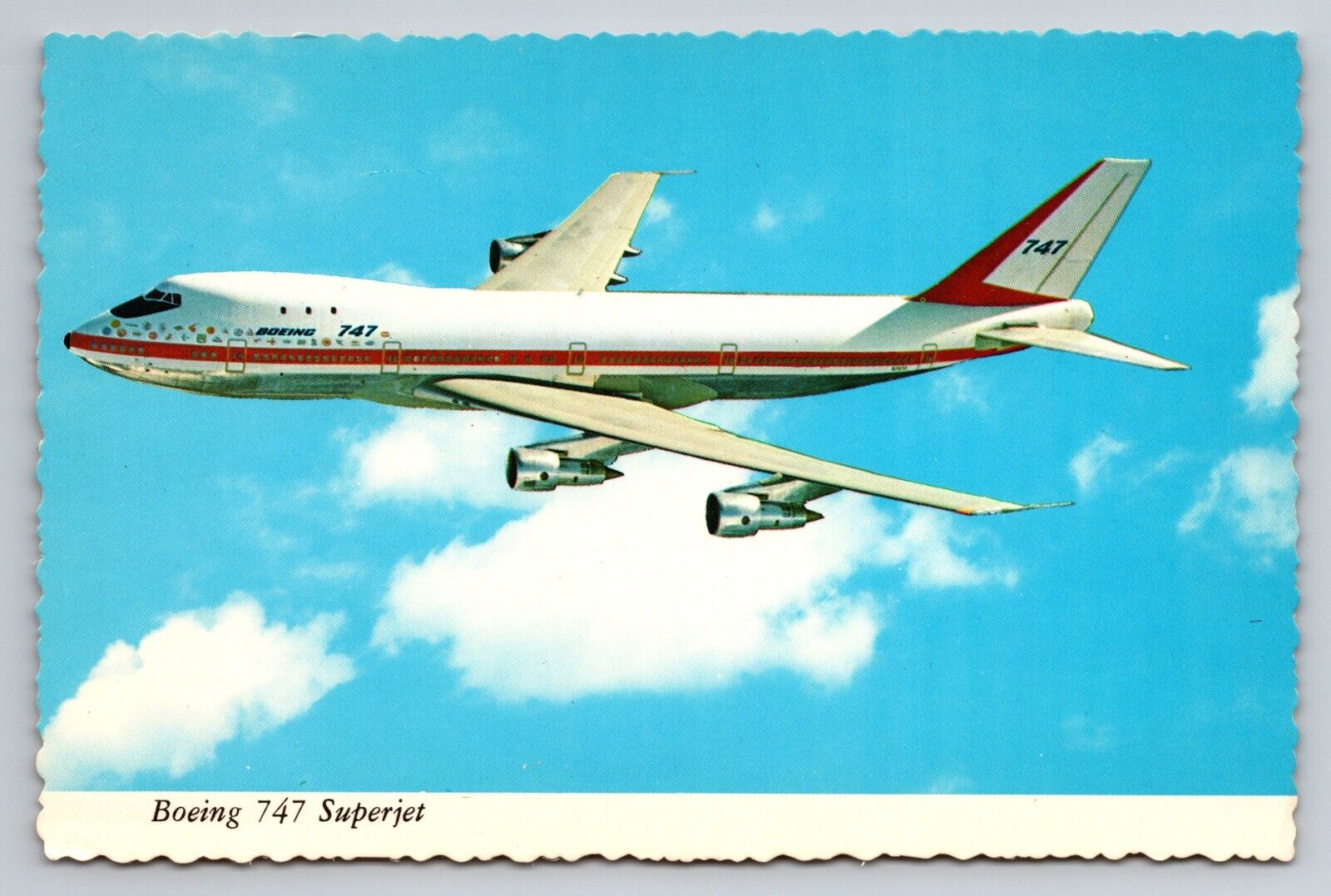 747 Boeing Superjet Airline Aircraft Postcard