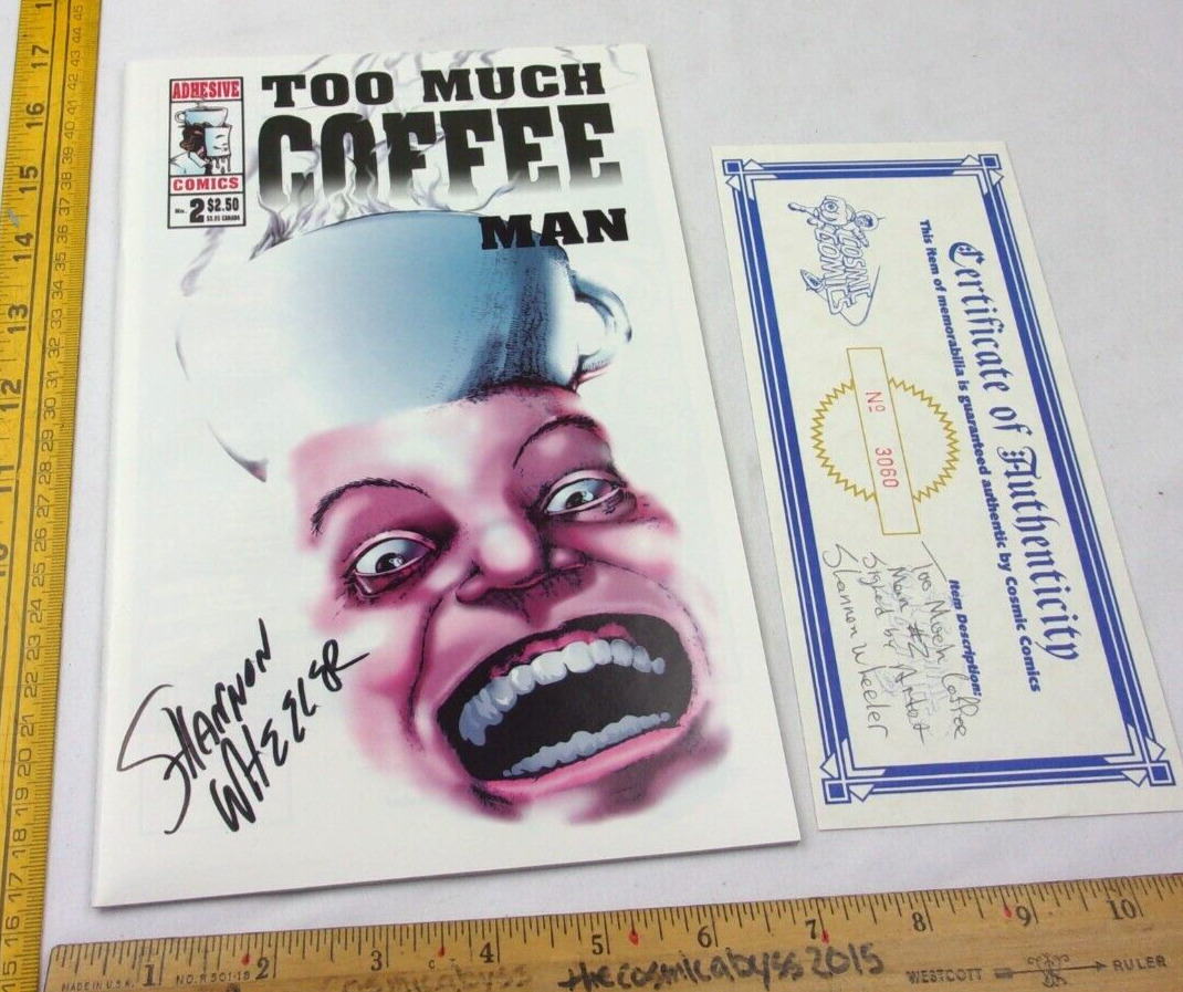Too Much Coffee Man #2 SIGNED Shannon Wheeler comic VF/NM 1990s w/COA