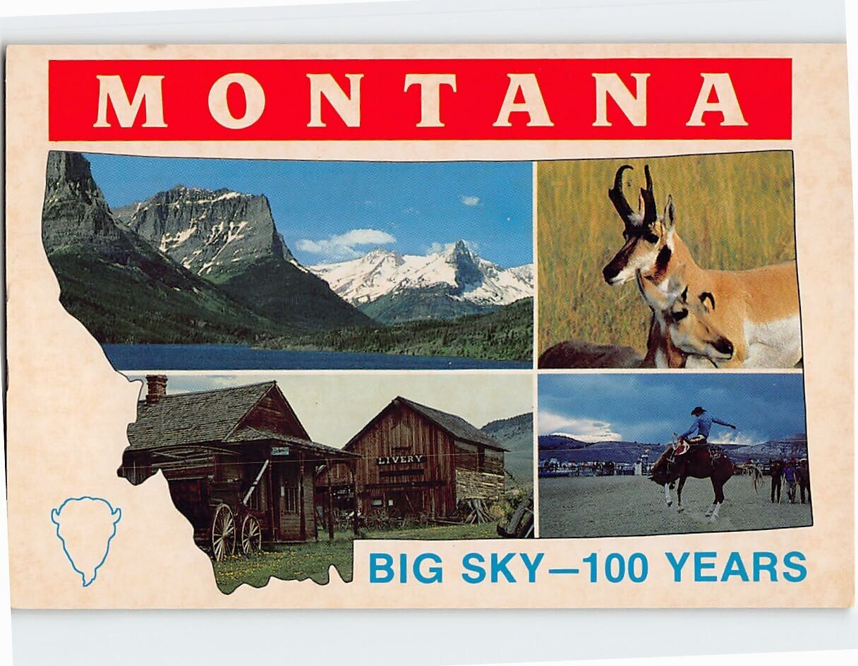 Postcard Big Sky-100 Years, Montana