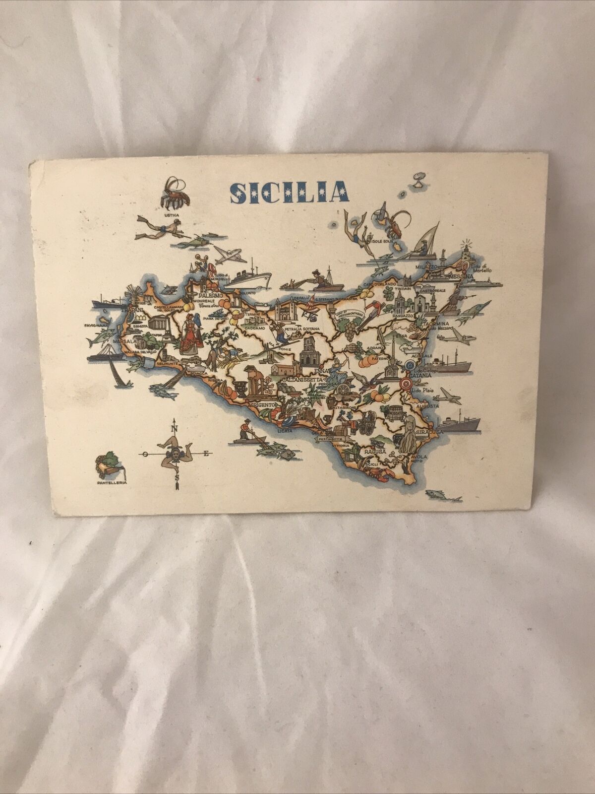 PC ADVERTISING Sicily SICILIA Vintage Postcard  June 11, 1953