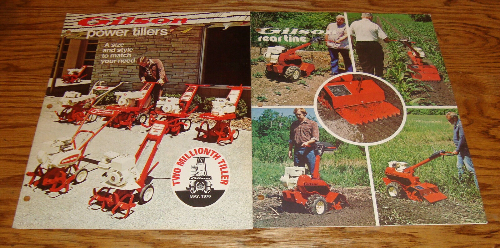 Original 1977 1978 Gilson Rear Tine & Power Tiller Sales Brochure Lot of 2 