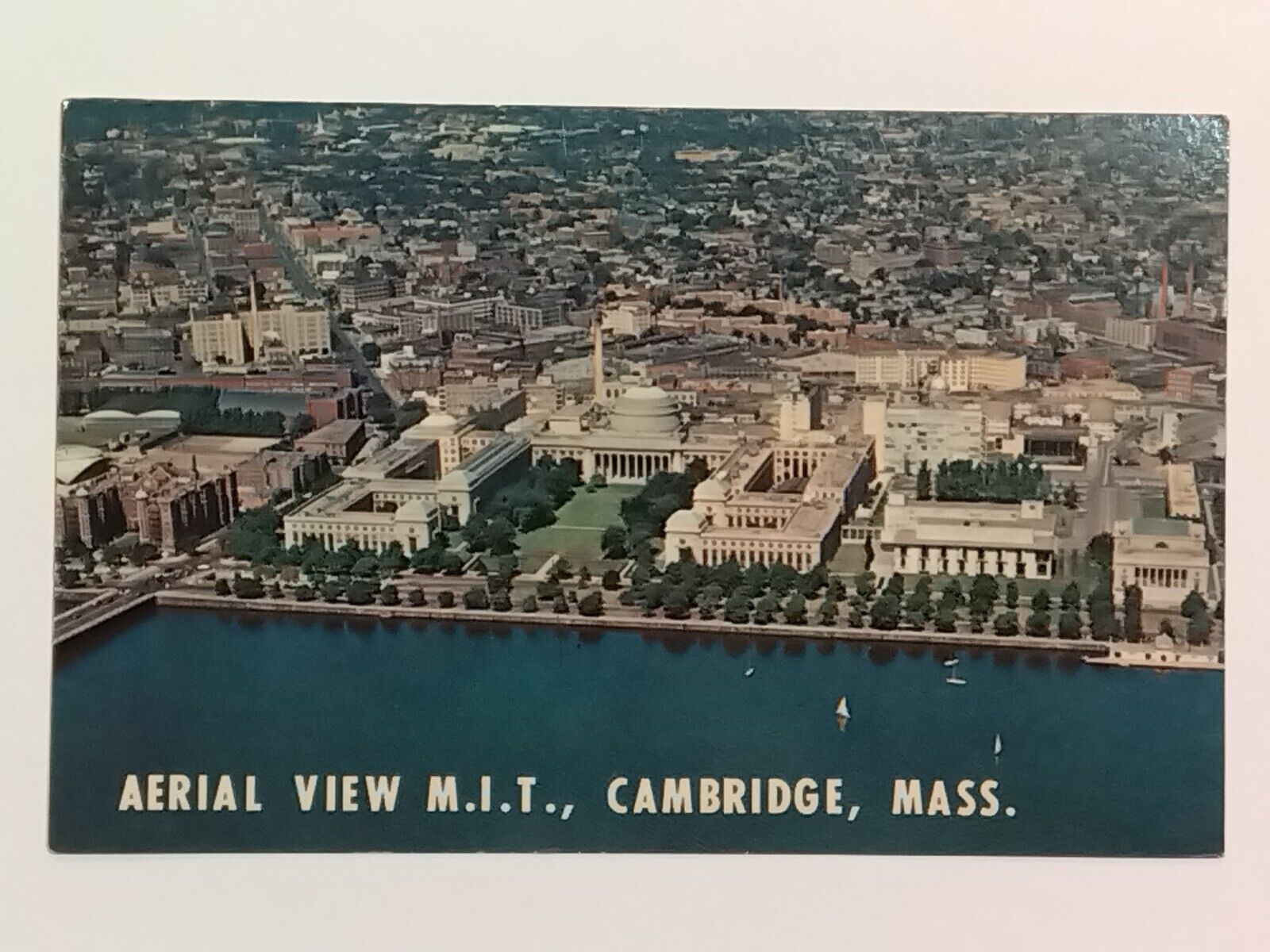 Aerial View of M.I.T in Cambridge MASSACHUSETTS Vintage Chrome Postcard