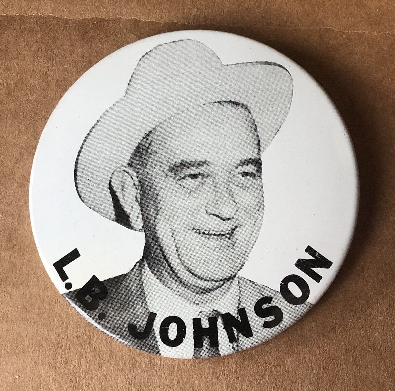 Large Vintage 1964 President Lyndon B. Johnson LBJ 3 inch Political Button Pin