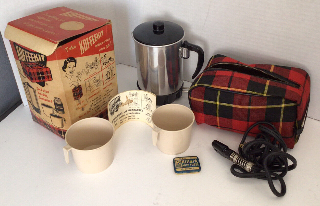 1950’s Koffeekit in original box. travel coffee pot. Nostalgic. RARE. MCM