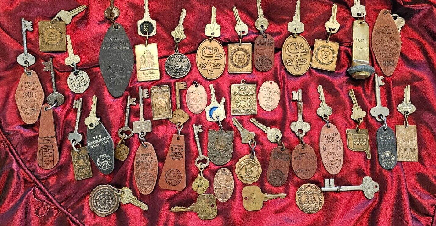 Fabulous Old Hotel Key Fob 38 Piece Lot From Historic Hotels Across The Country