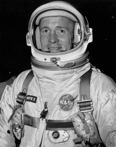 astronaut Ed White wearing the Gemini IV mission extravehicular - 1965 Old Photo