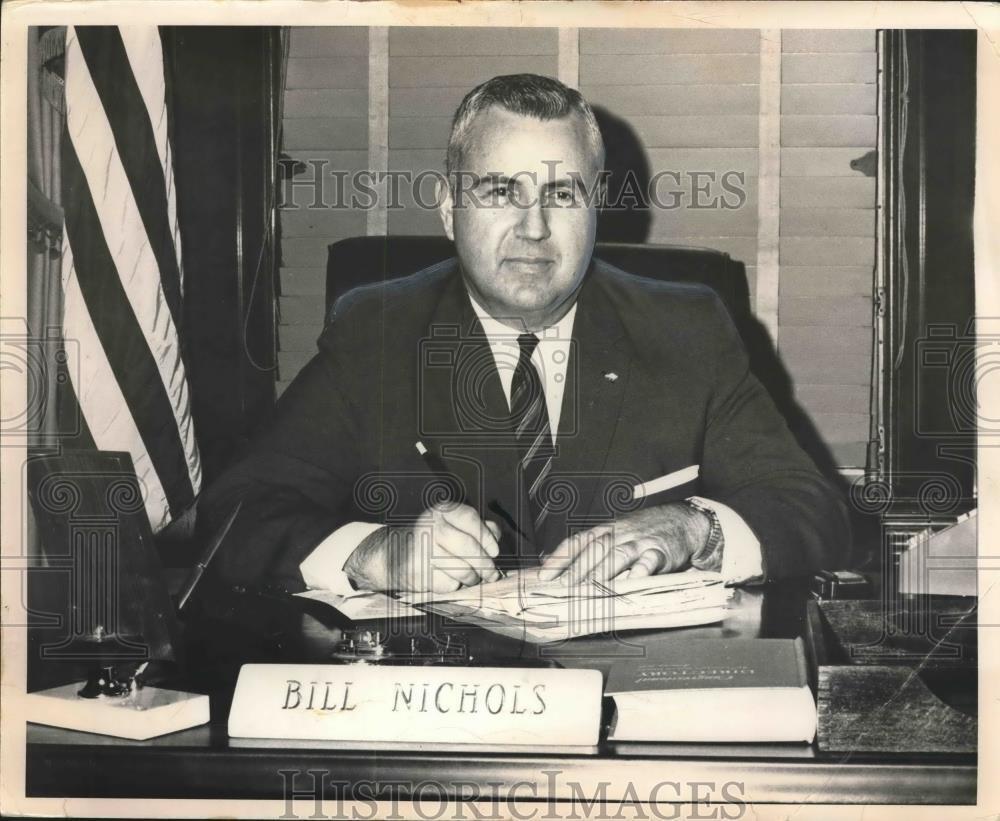 1968 Press Photo Representative Bill Nichols in his Washington Office
