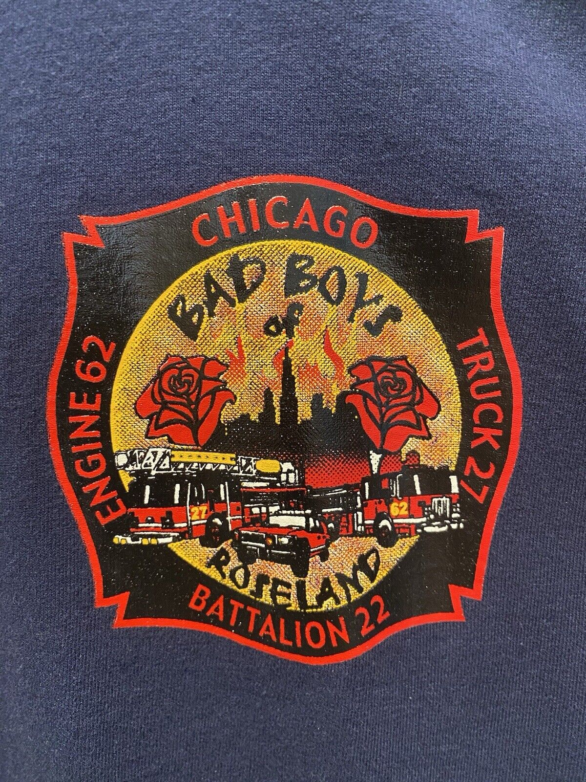 Chicago Fire Department Engine 62/27 Truck T-Shirt Size XL