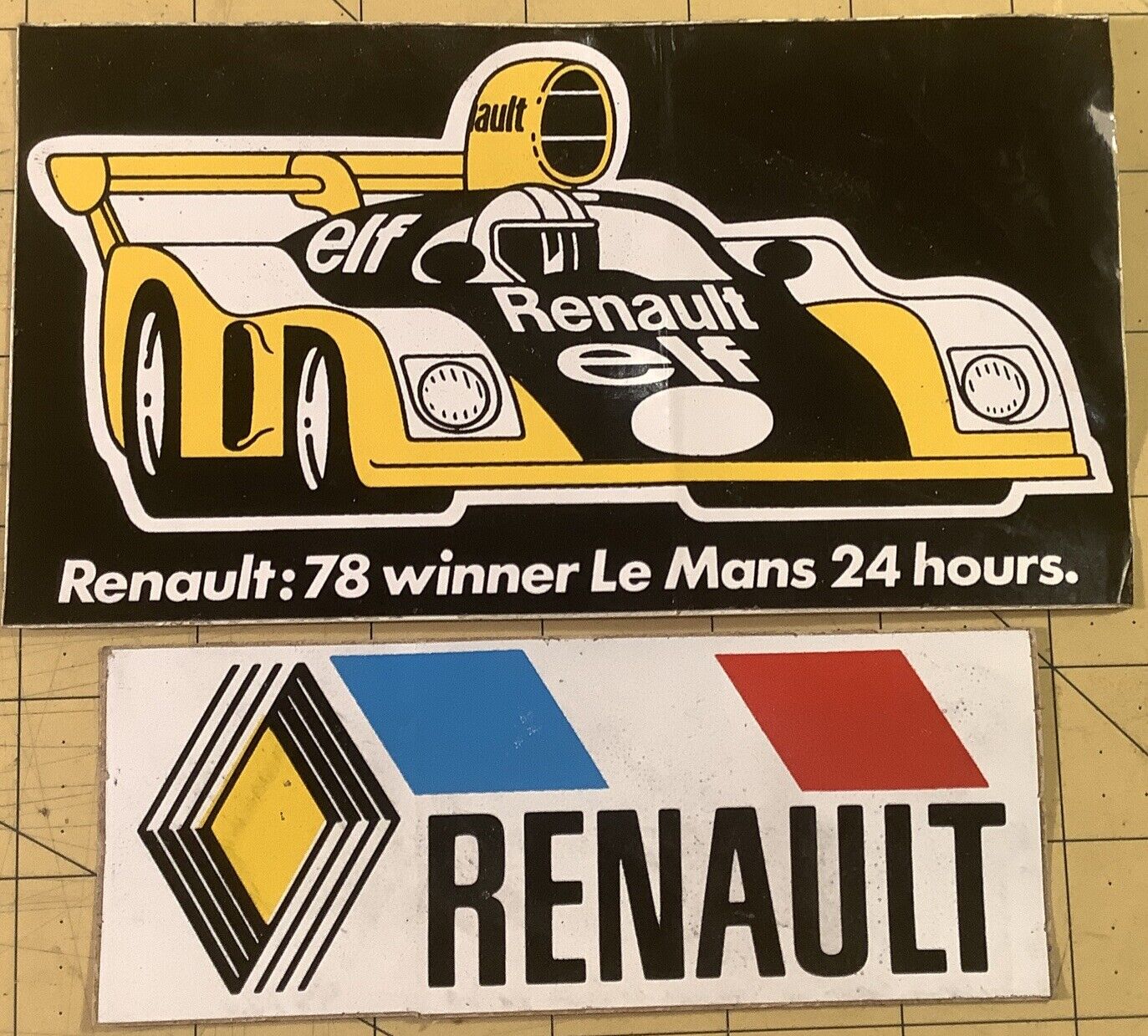 Two Vintage 1970S Renault Stickers 78 Winner Le Mans 24 Hours INV-P0910
