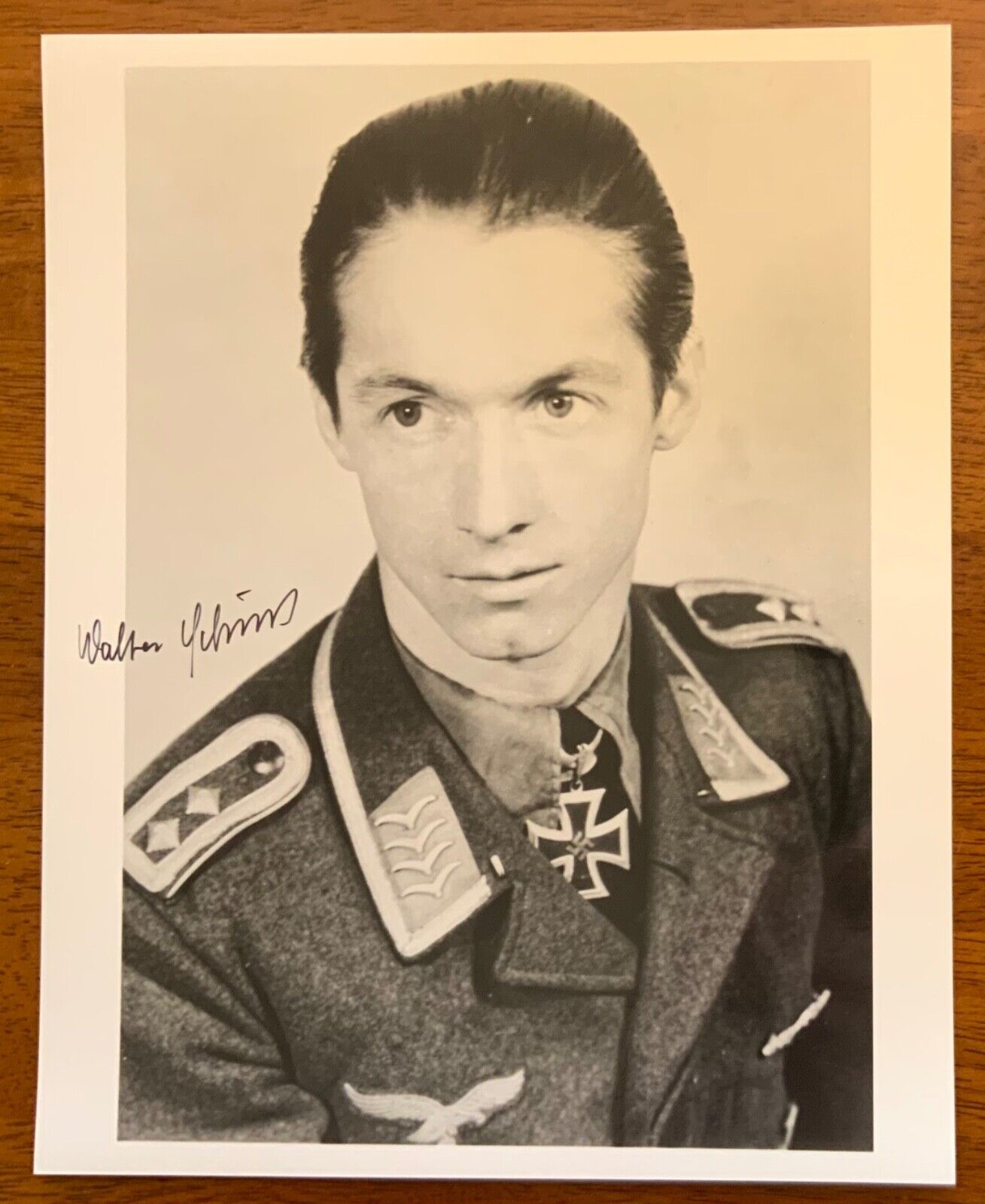 WWII German Luftwaffe Fighter Ace Walter Schuck Knights Cross Signed Photo #3