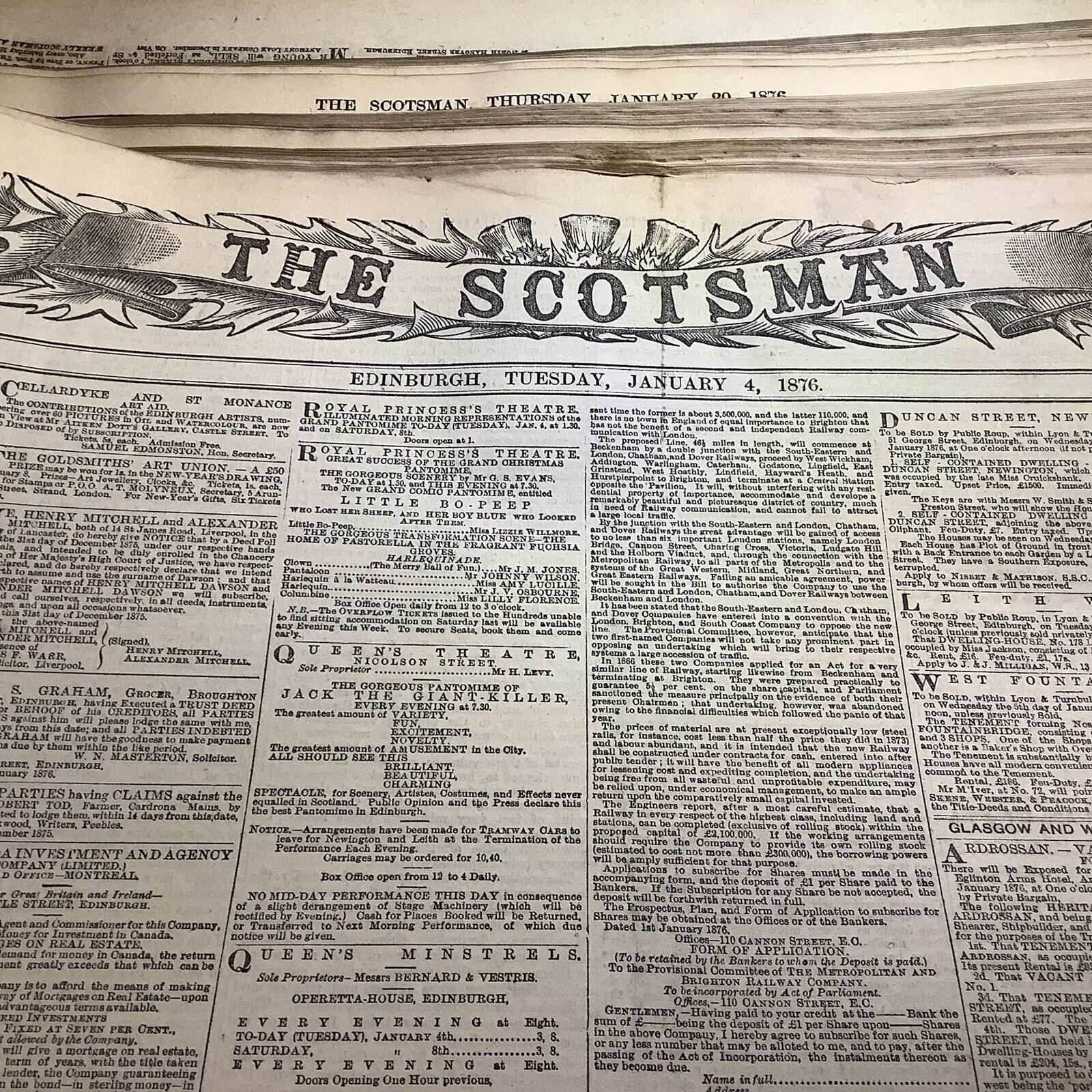 1876 BOUND EDINBURGH SCOTLAND NEWSPAPERS ~ QUEEN VICTORIA ERA