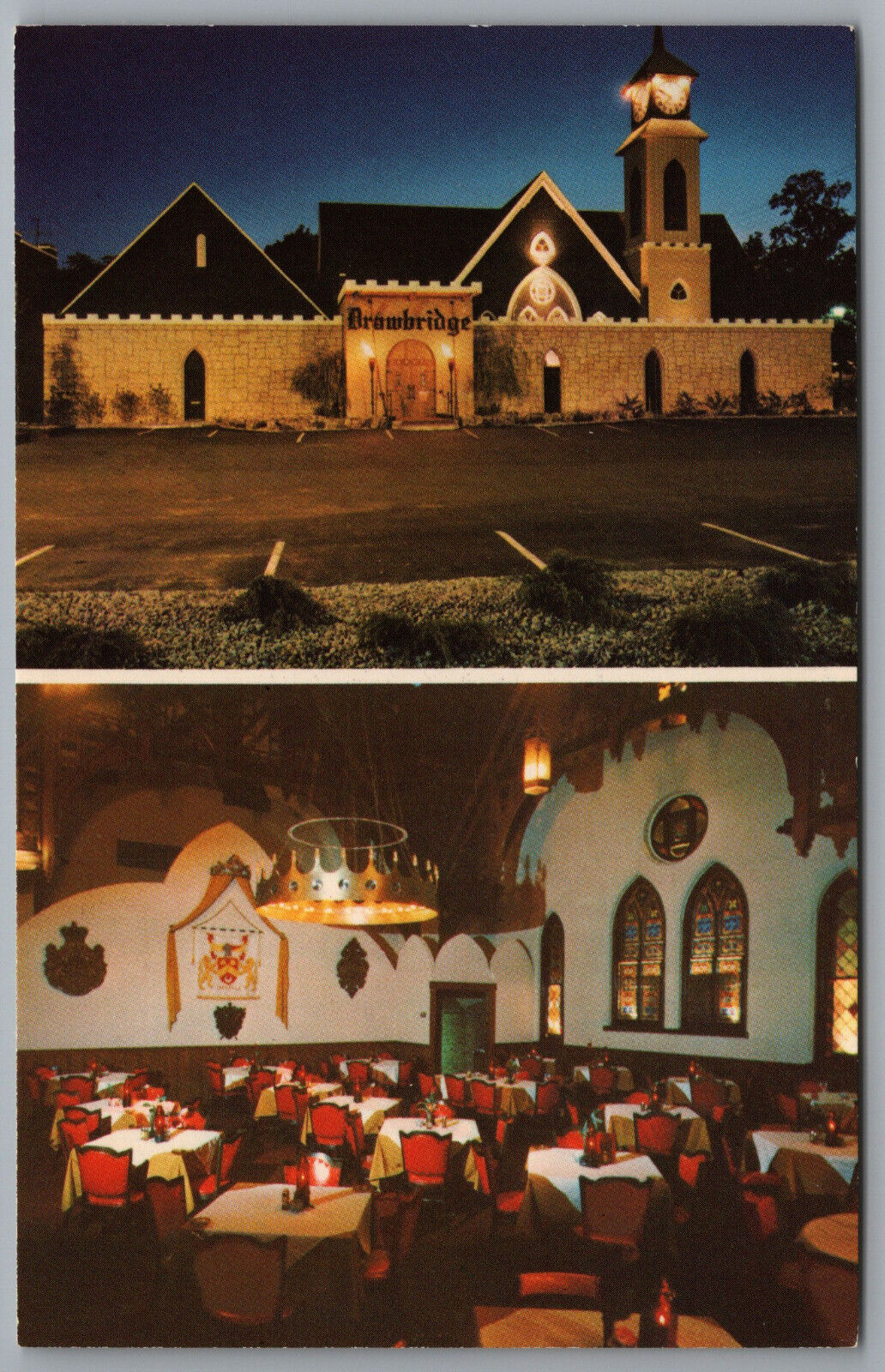 Northville MI The Drawbridge Restaurant Defunct 145 Center Street c1975 Postcard