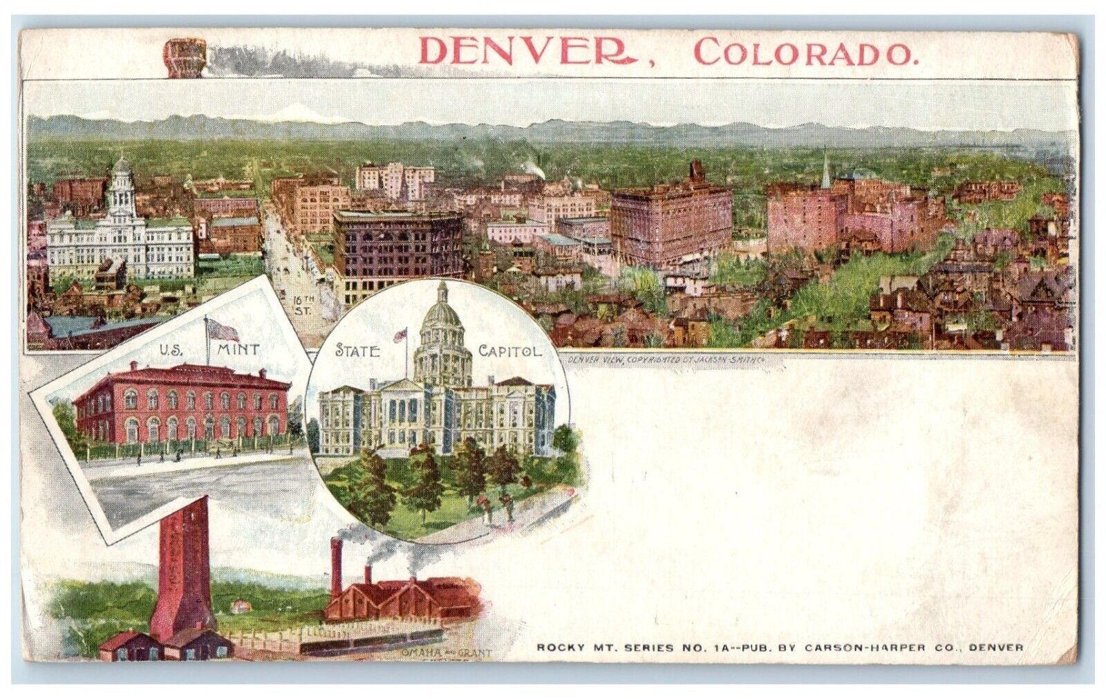c1900\'s U.S. Mint State Capitol Denver Colorado CO, Multiview Antique Postcard