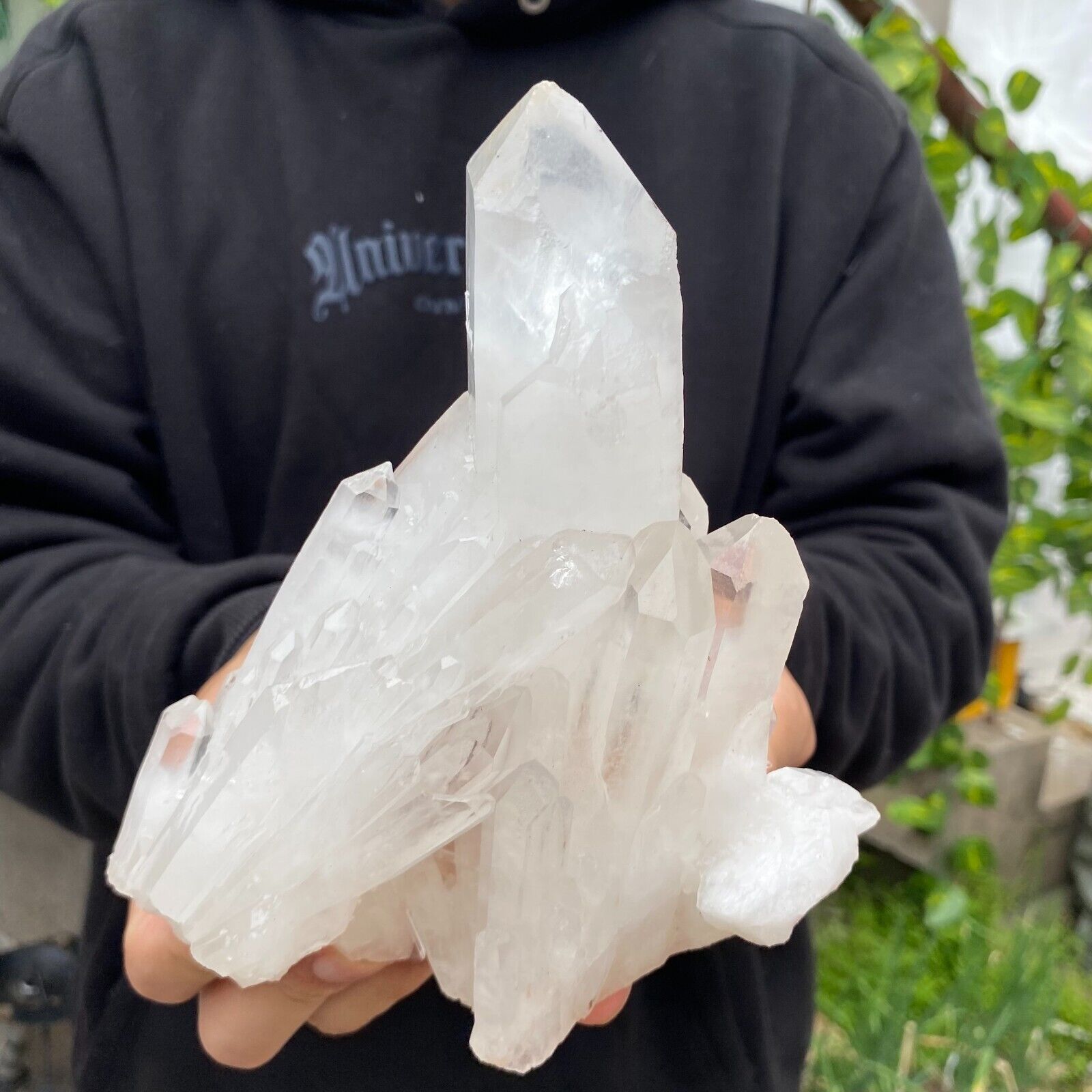 2.6lb Large Natural White Clear Quartz Crystal Cluster Raw Healing Specimen