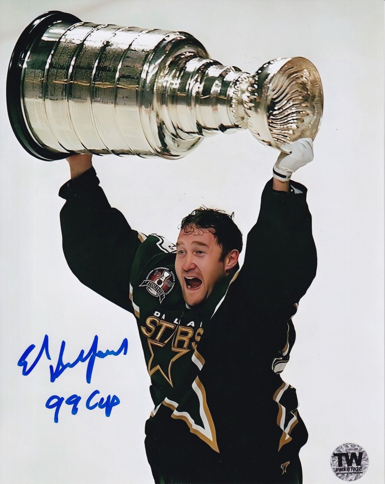 ED BELFOUR Autographed Photo (8 x 10) - 1999 Stanley Cup Champ's - TW PRESTIGE