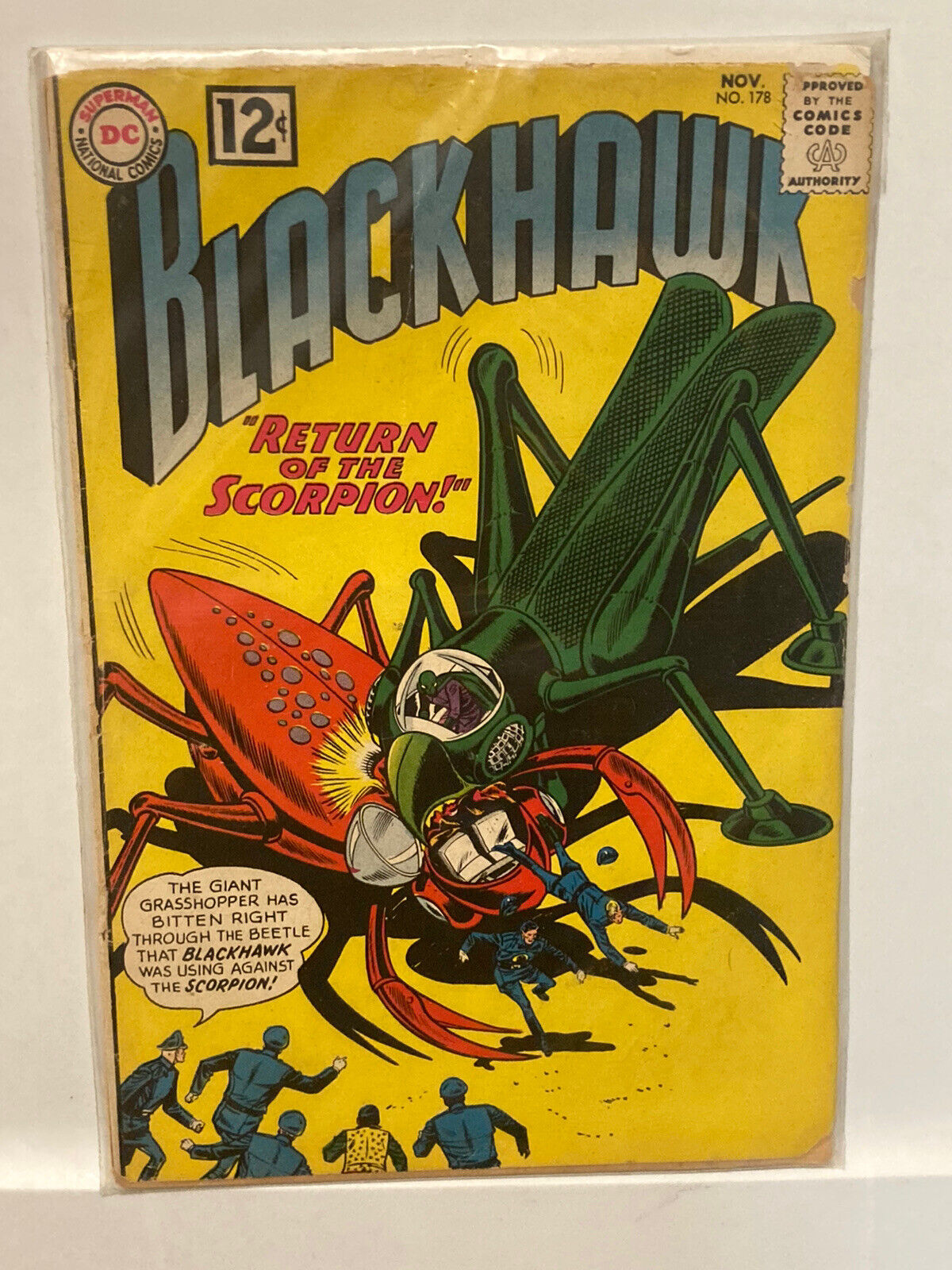 BLACKHAWK #178 DC COMIC - 1962 SILVER AGE- RETURN OF THE ROBOT SCORPION - RARE