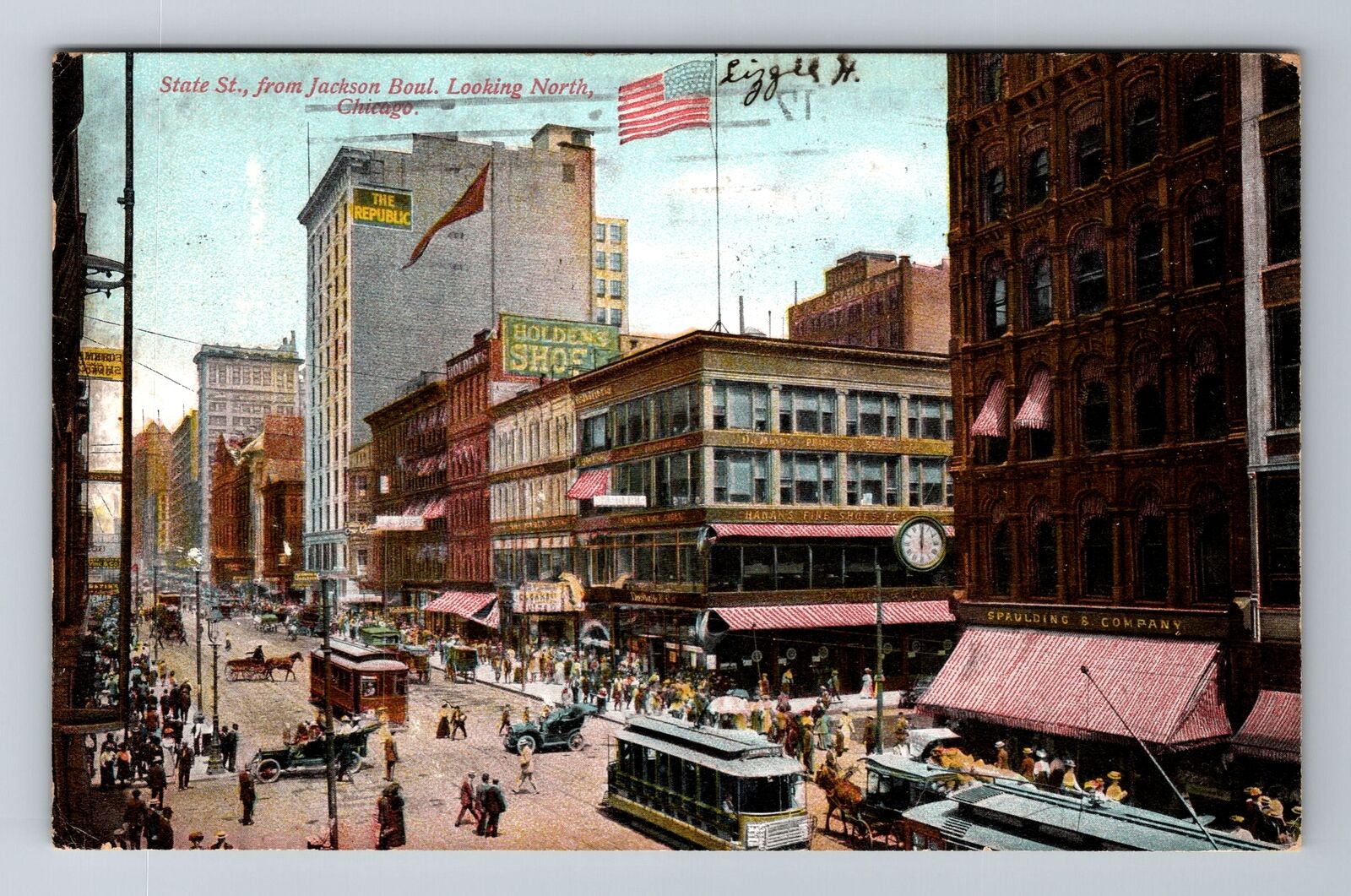 Chicago IL-Illinois, State Street, Advertising, Vintage c1909 Souvenir Postcard