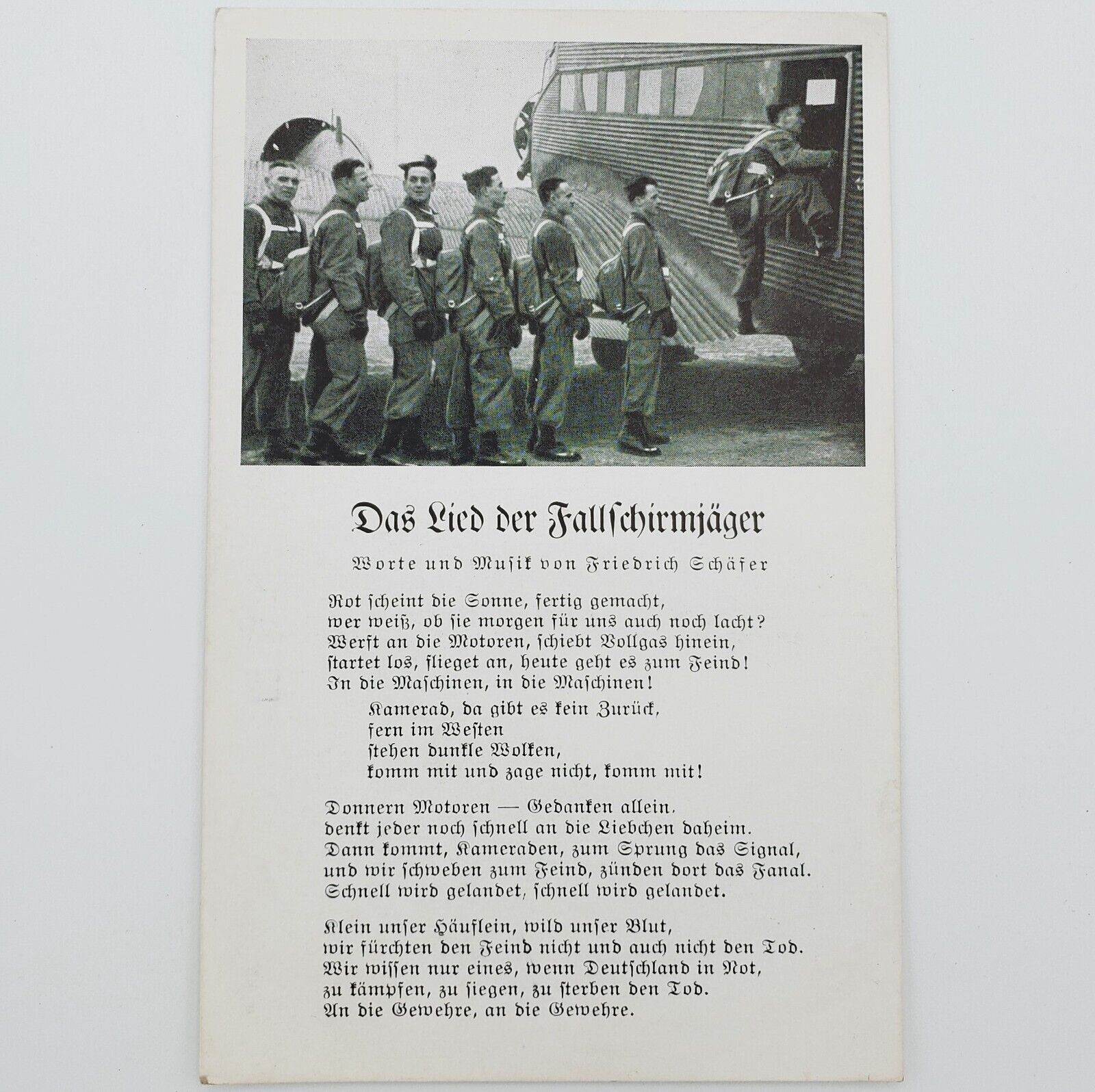 Original WW2 German Fallschirmjäger Paratrooper Wehrmacht soldier parachute song