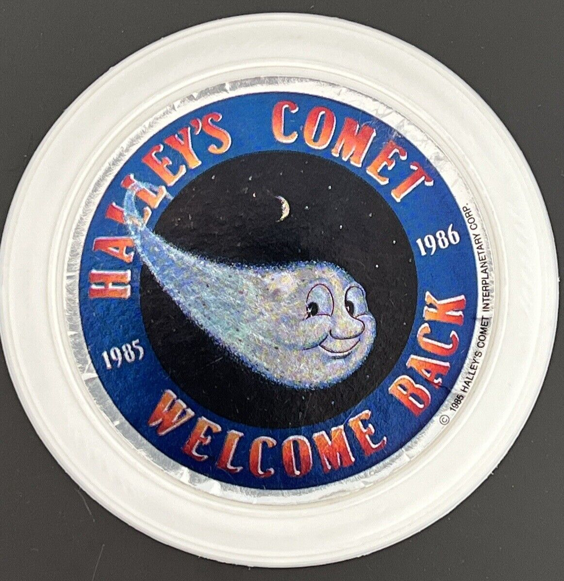 Vintage Halley's Comet Collectors Advertising Toy Mini Frisbee 1986 Rare