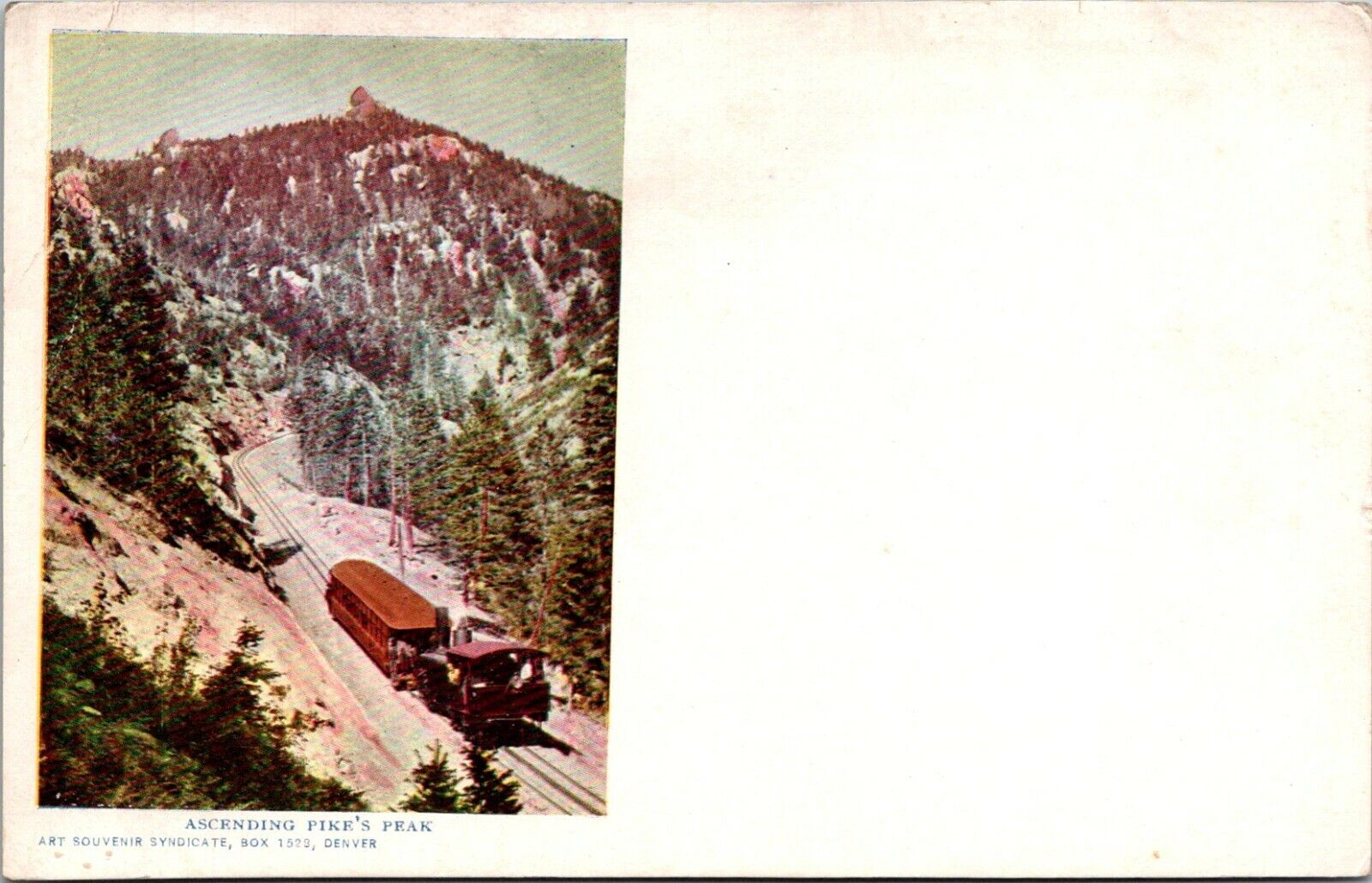 Ascending Pike\'s Peak Colorado Postcard