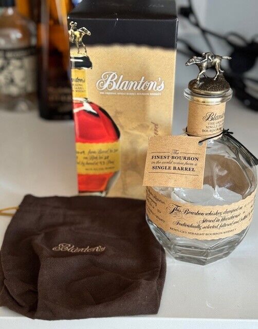 Empty Blanton’s Bourbon Bottle/Bag/Box , stopper Horse And Jockey Cork Letter N