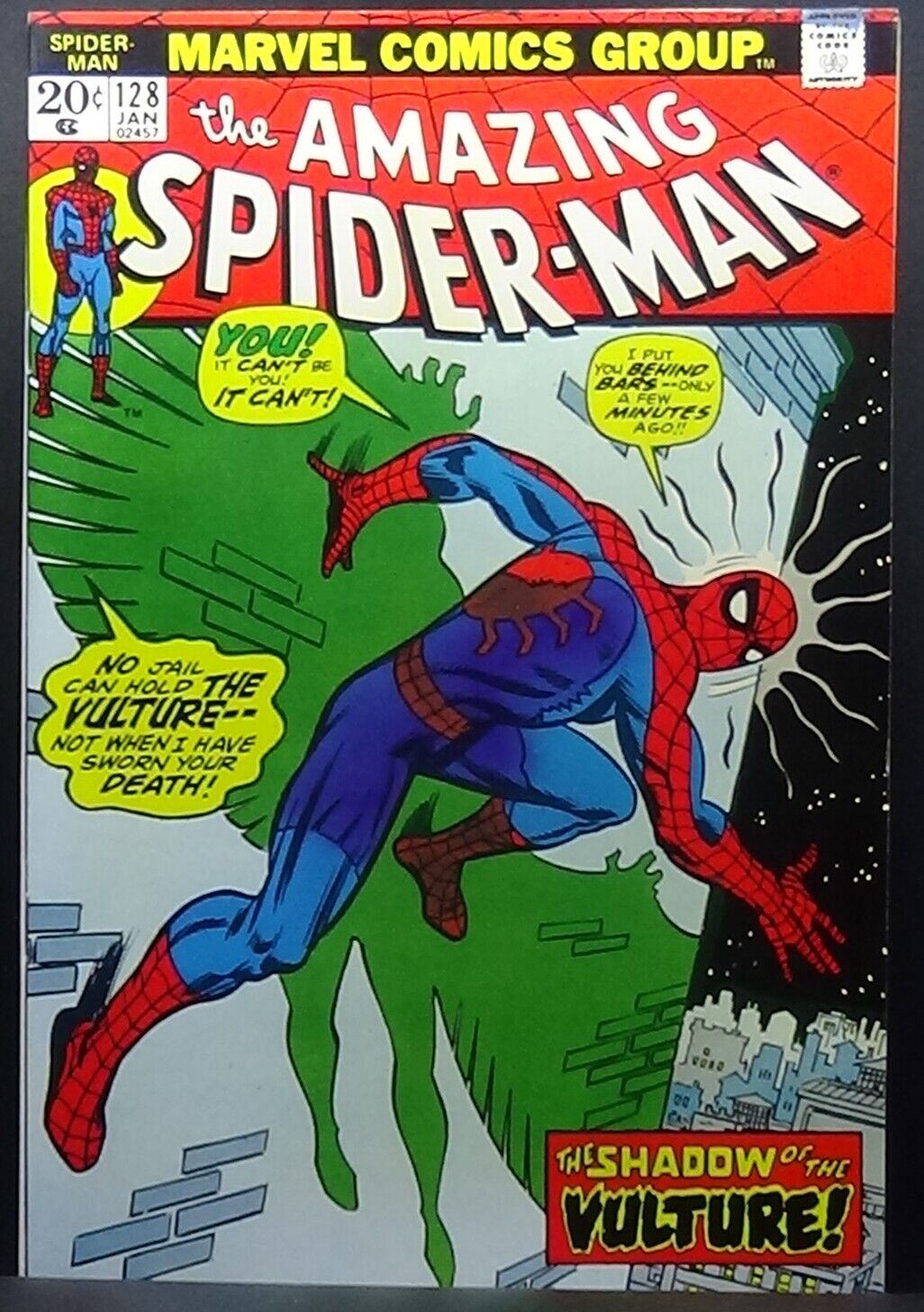 AMAZING SPIDER-MAN #128 1974 BRONZE NEAR MINT 9.2 ORIGIN OF THE VULTURE (1, 3)