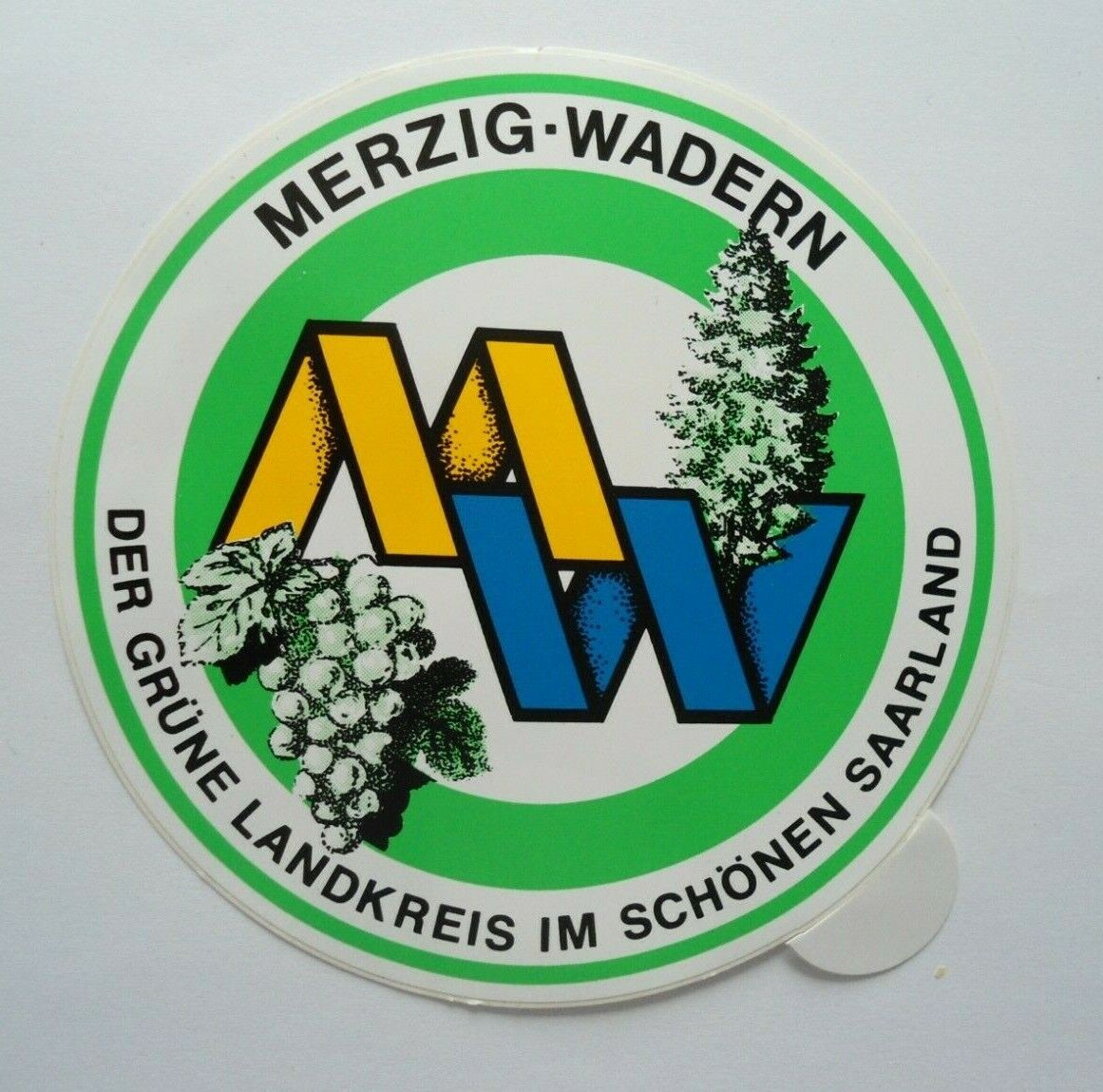 Souvenir-Aufkleber Merzig Wadern the Green District Saarland Saar Saargau 80er