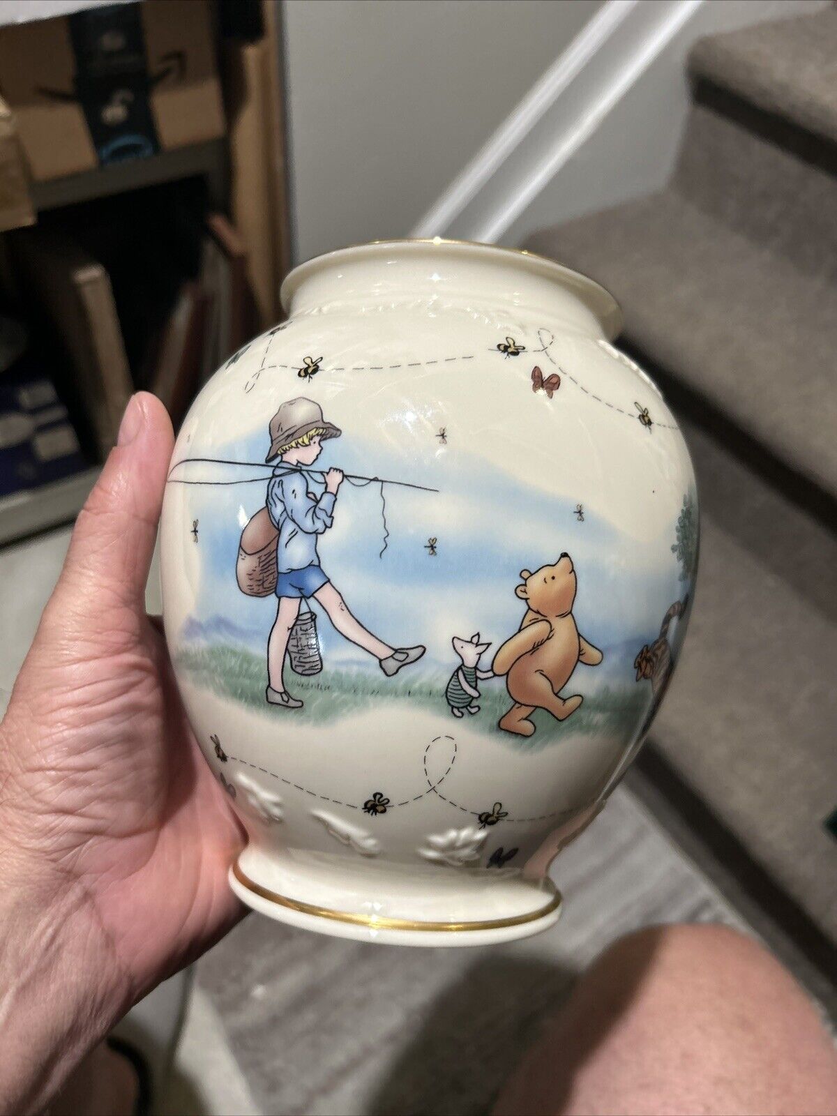 Lenox ‘The Honey Pot Vase’ Disney’s Winnie the Pooh Fine Ivory China Large 7\