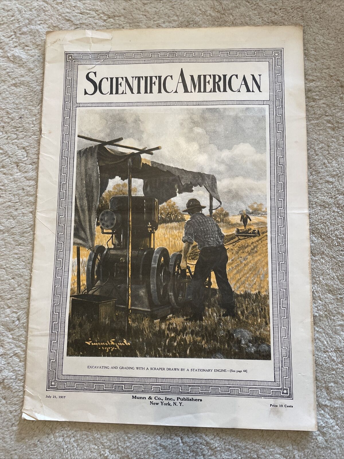 SCIENTIFIC AMERICAN magazine WWI Era Stationary Engine Issue July 1917