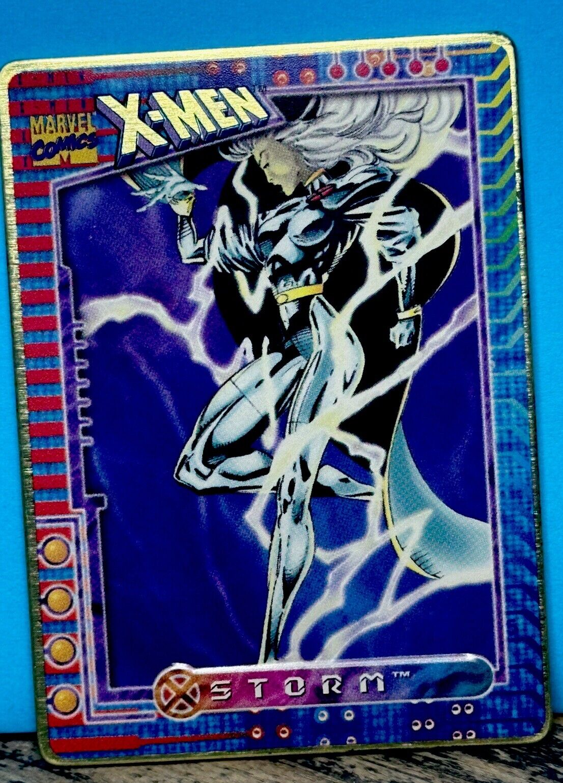 RARE X-Men MARVEL METAL CARD Storm  /12000 SSP - GOLD 90’s Metal