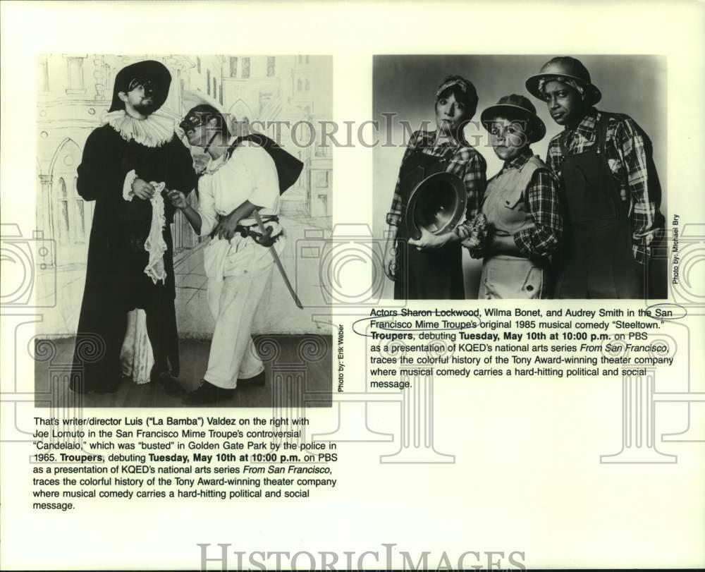 1988 Press Photo San Francisco Mime Troupe to appear in KQED\'s art series on PBS