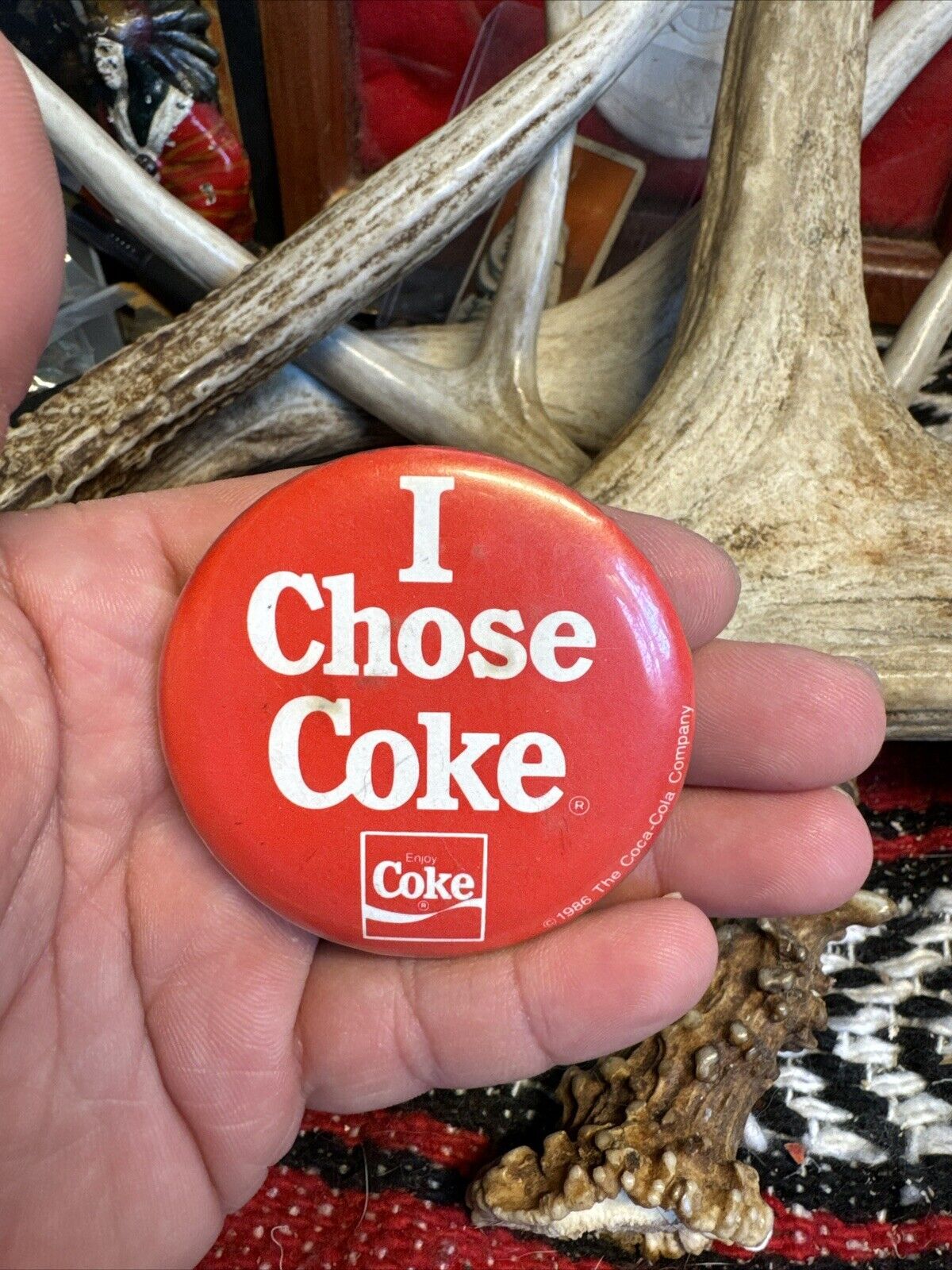Vintage 1980’s I Chose Coke Pinback Button