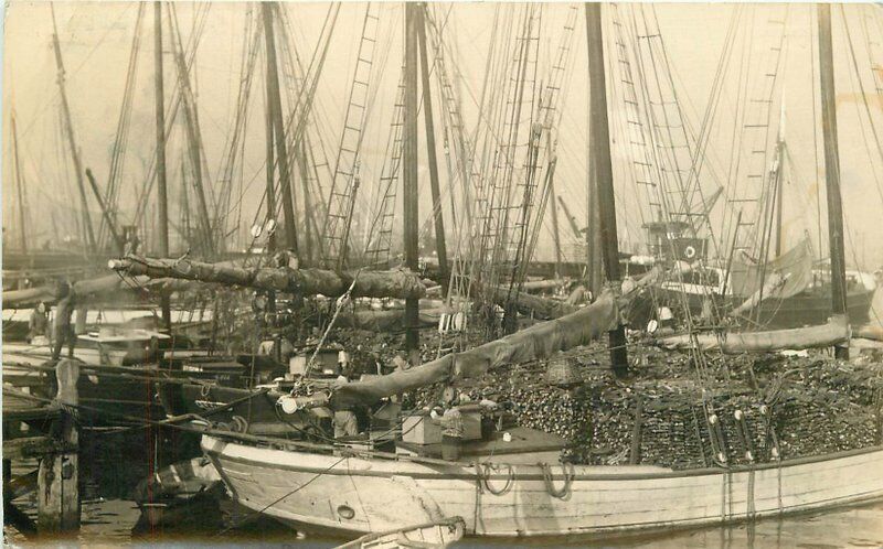 1940s Uruguay Montevideo Fishing Fleet #4330 RPPC Photo Postcard 22-5130